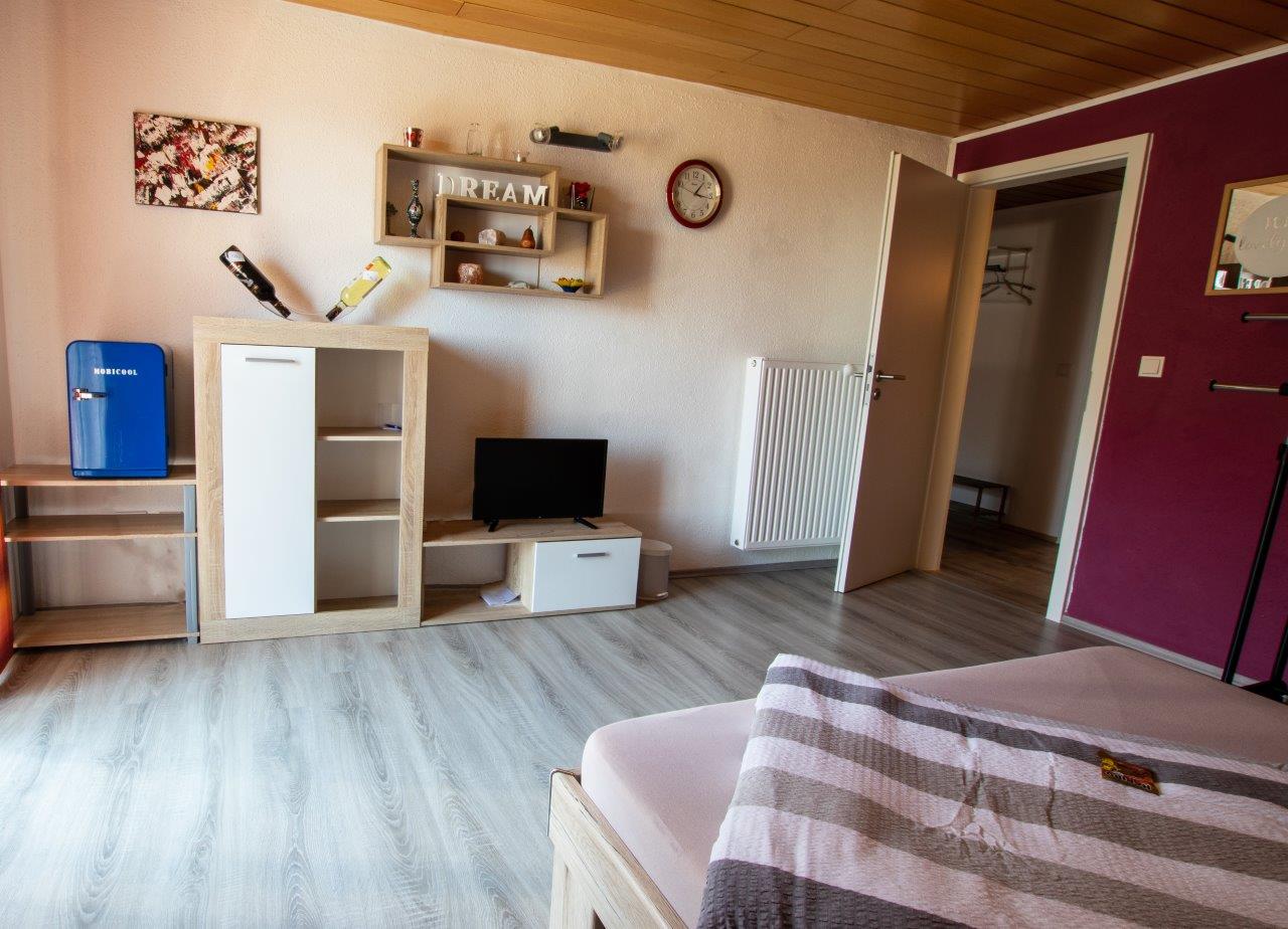 Bett im Obergeschoss